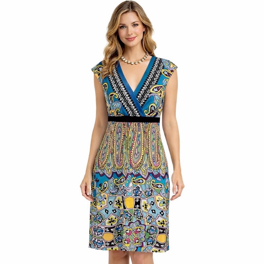 FUNKY Dress Deep V Plunge Front and Deep V Back Size 12